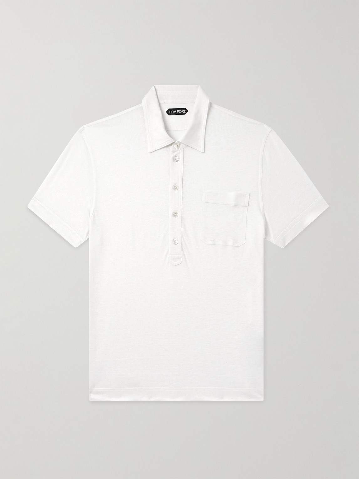 Tom Ford Slim-Fit Silk and Linen-Blend Polo Shirt - Men