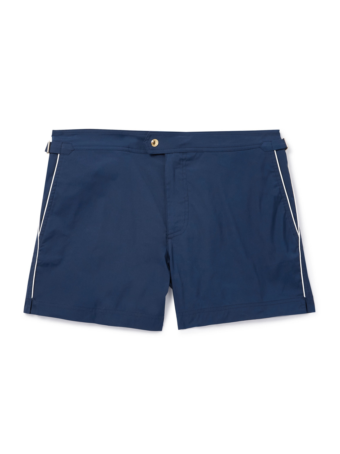 Tom Ford Straight-leg Mid-length Swim Shorts In Blue