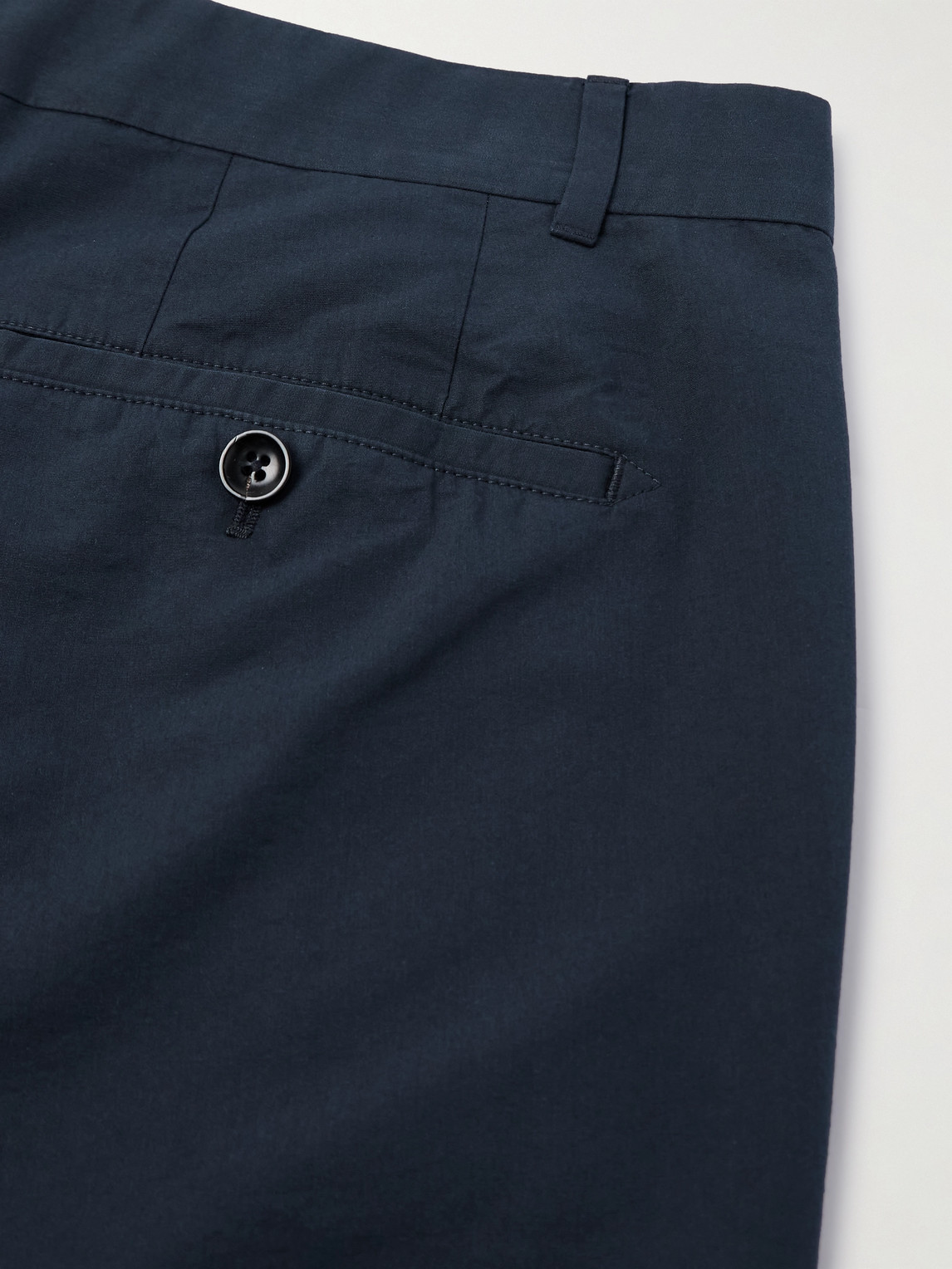 Tom Ford Straight-leg Pleated Cotton And Silk-blend Poplin Trousers In Blue