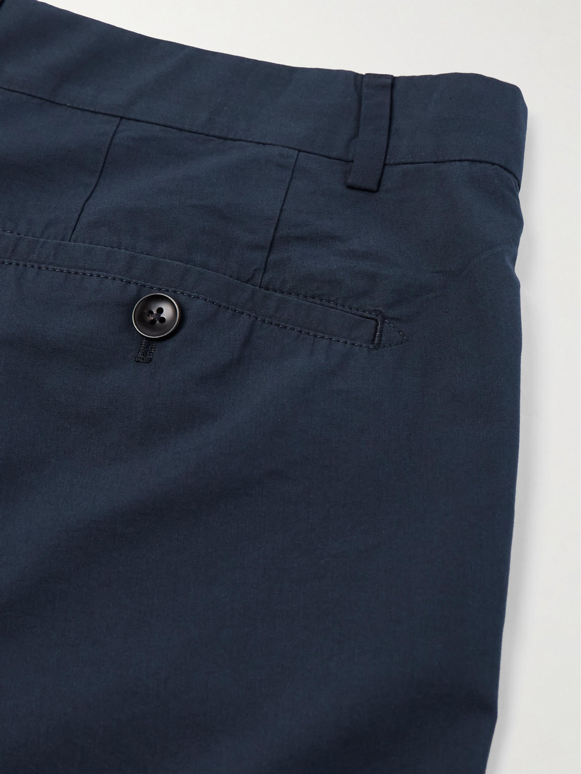 Tom Ford Straight-leg Pleated Cotton And Silk-blend Poplin Shorts In Blue