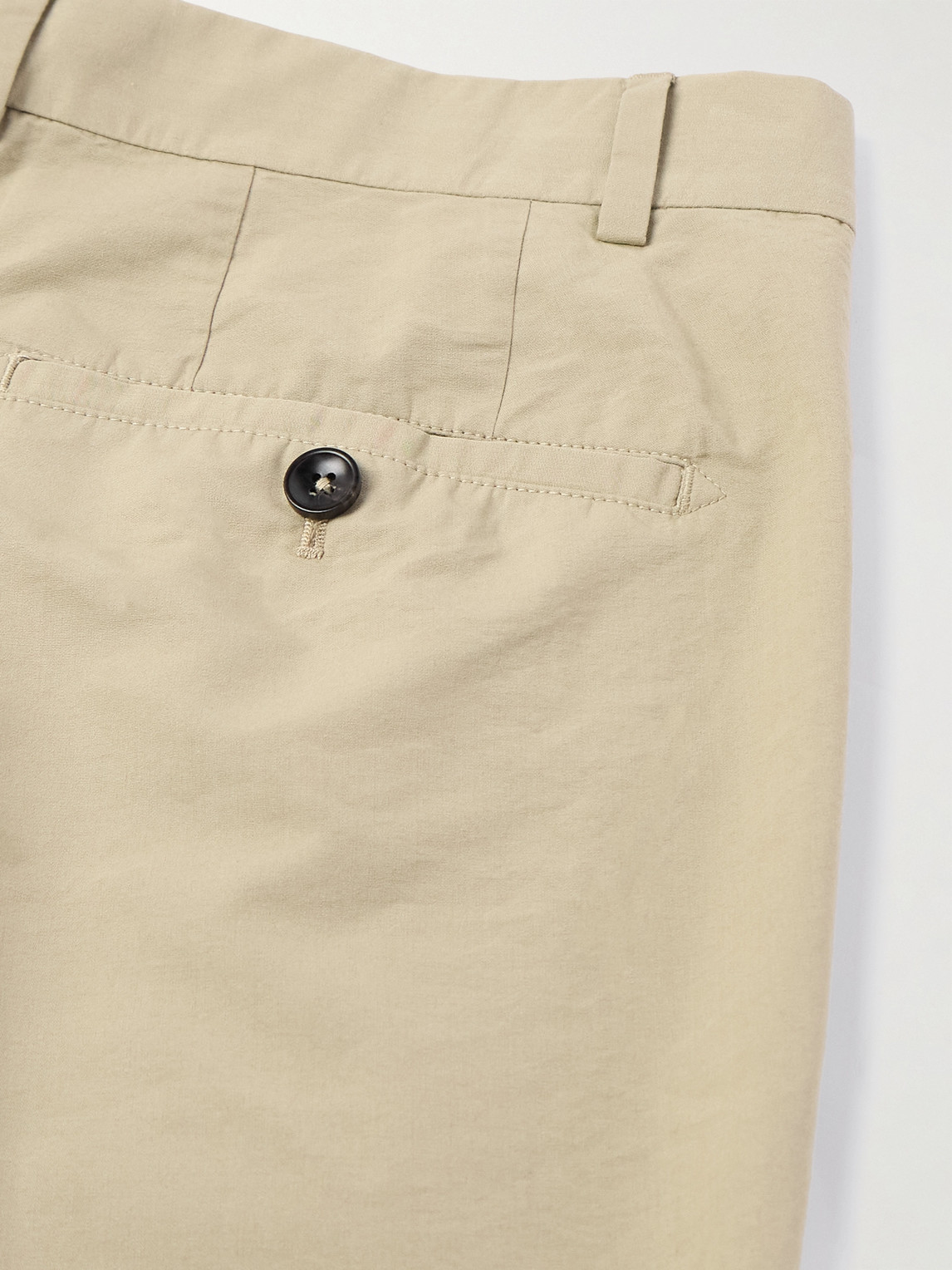 Tom Ford Straight-leg Pleated Cotton And Silk-blend Poplin Shorts In Neutrals