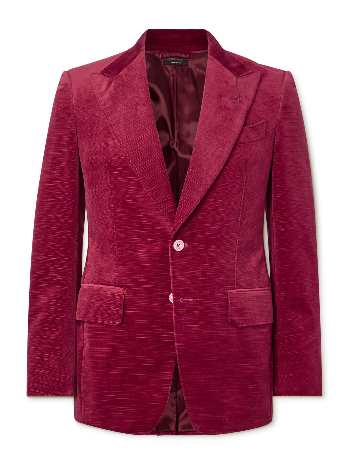 Tom Ford Shelton Slim-fit Cotton-velvet Blazer In Pink