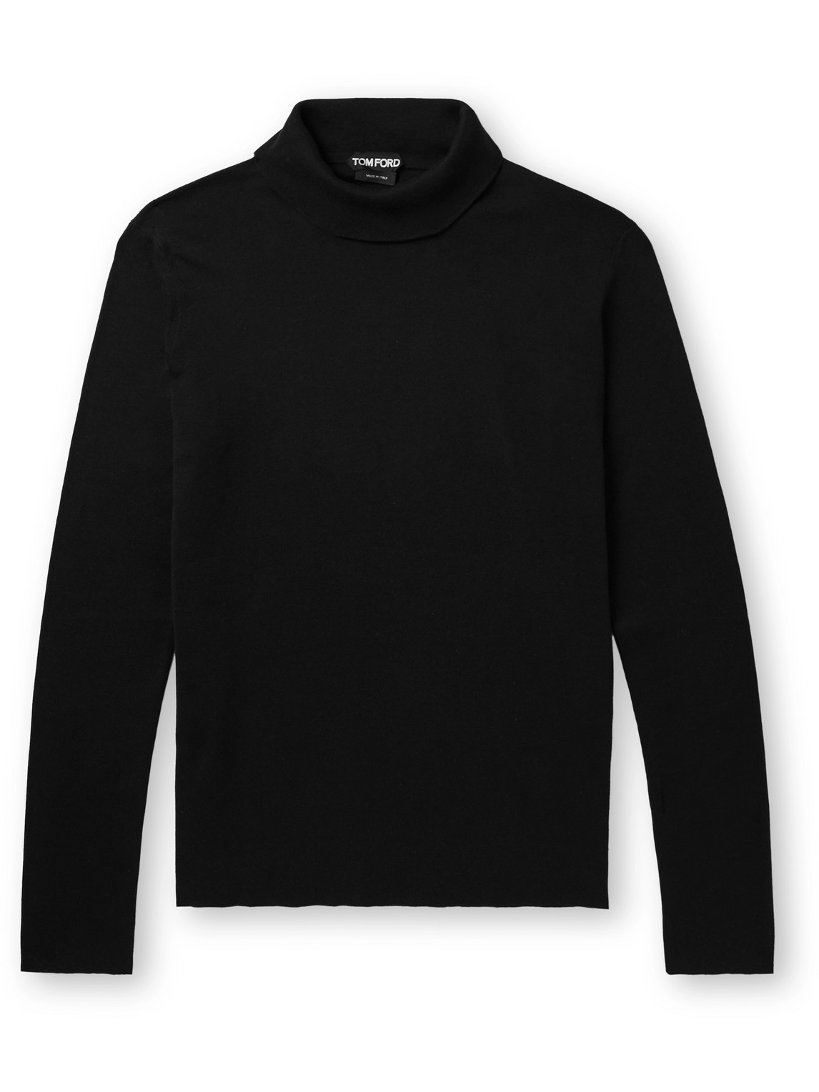 Tom Ford Cotton Rollneck Sweater In Black