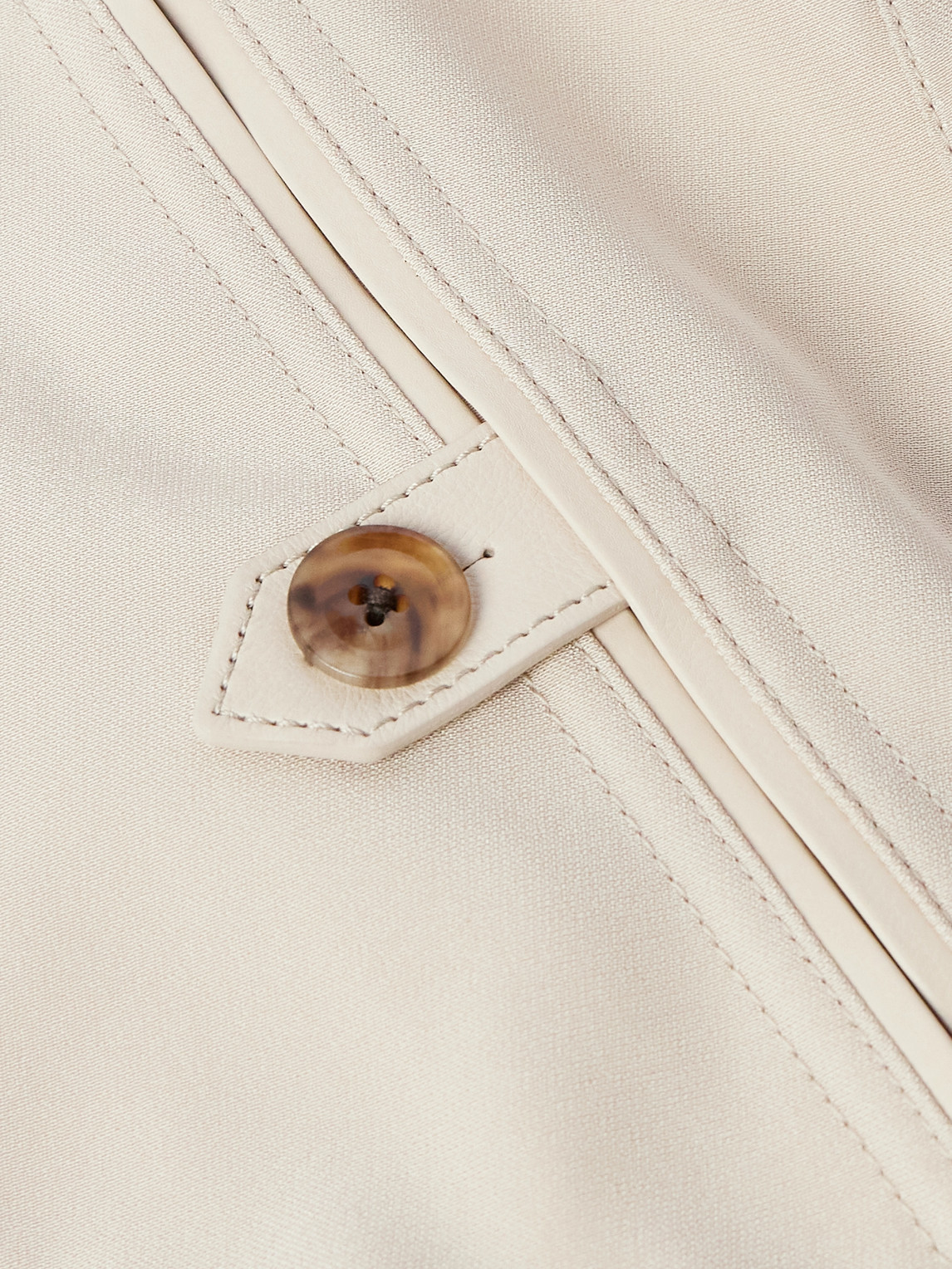 Tom Ford Reversible Leather-trimmed Silk-satin And Silk-crepe Bomber Jacket In Neutrals