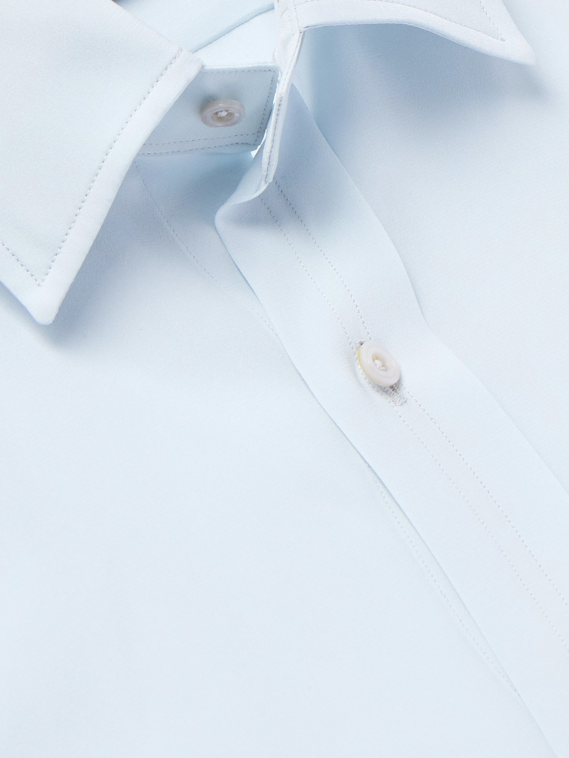 Tom Ford Slim-fit Silk Crepe De Chine Shirt In Blue