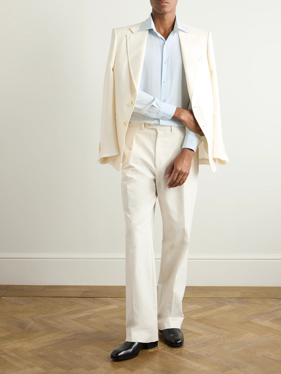 Tom Ford Slim-fit Silk Crepe De Chine Shirt In Blue