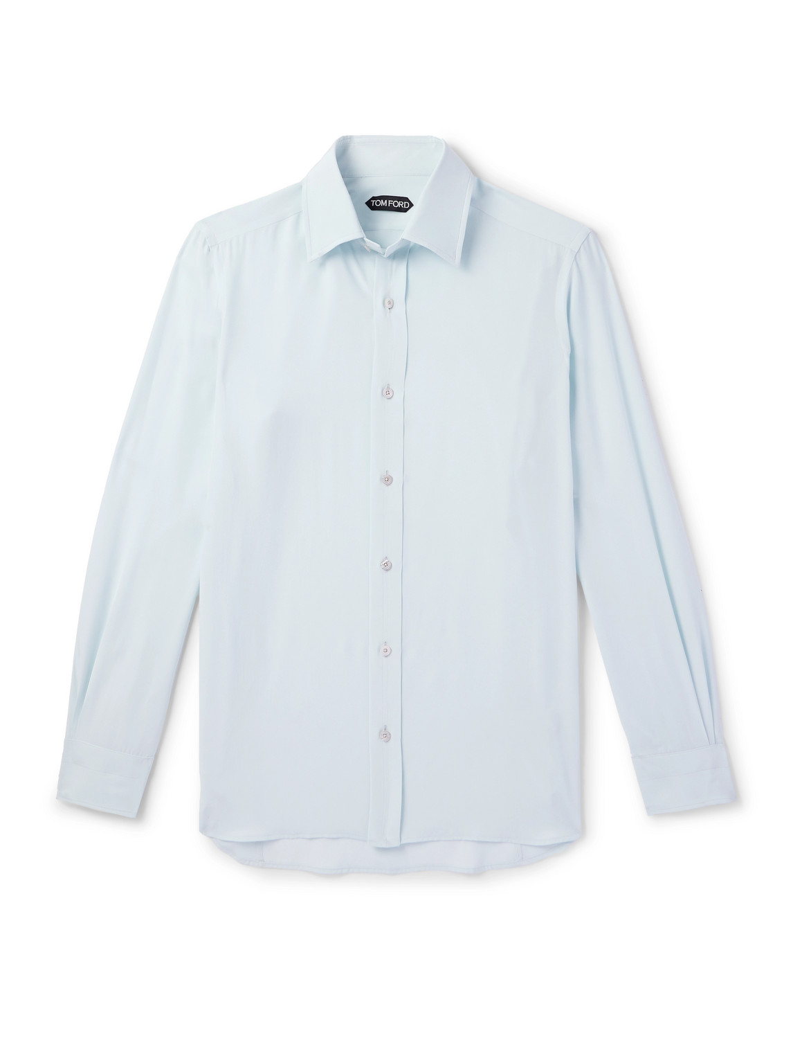 Tom Ford Slim-fit Silk Crepe De Chine Shirt In Blue