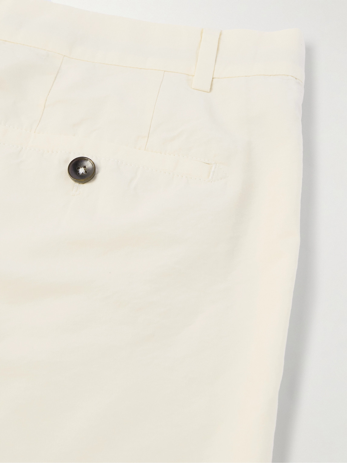 Tom Ford Straight-leg Pleated Cotton And Silk-blend Poplin Shorts In Neutrals