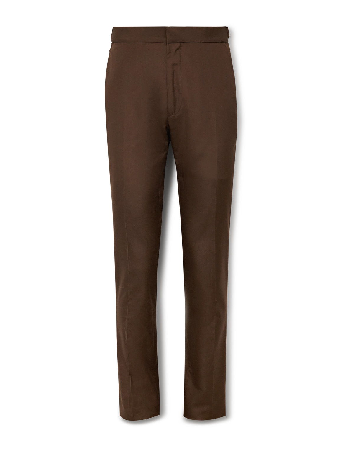 Tom Ford Slim-fit Silk Trousers In Brown