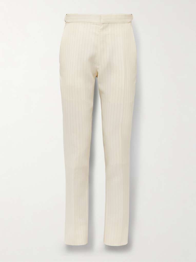 Tom Ford — Slim-Fit Metallic Striped Wool-Blend Suit Trousers