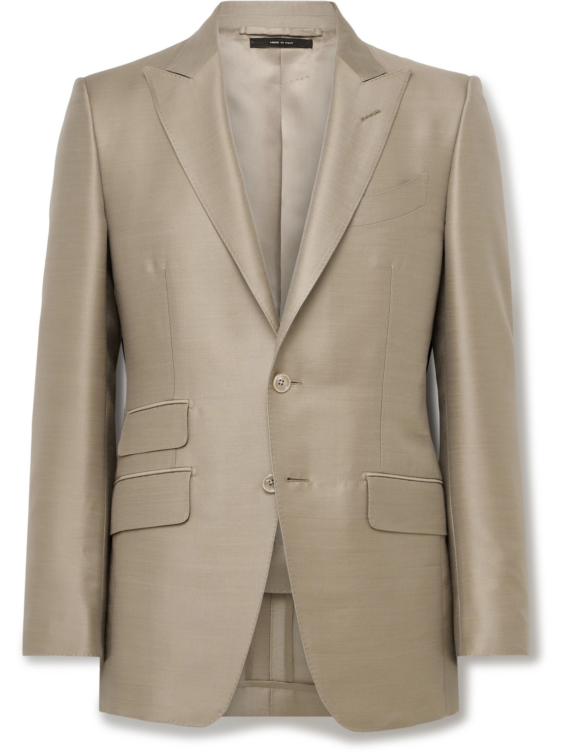 Tom Ford O'connor Slim-fit Wool, Mohair And Silk-blend Twill Suit Jacket In Neutrals