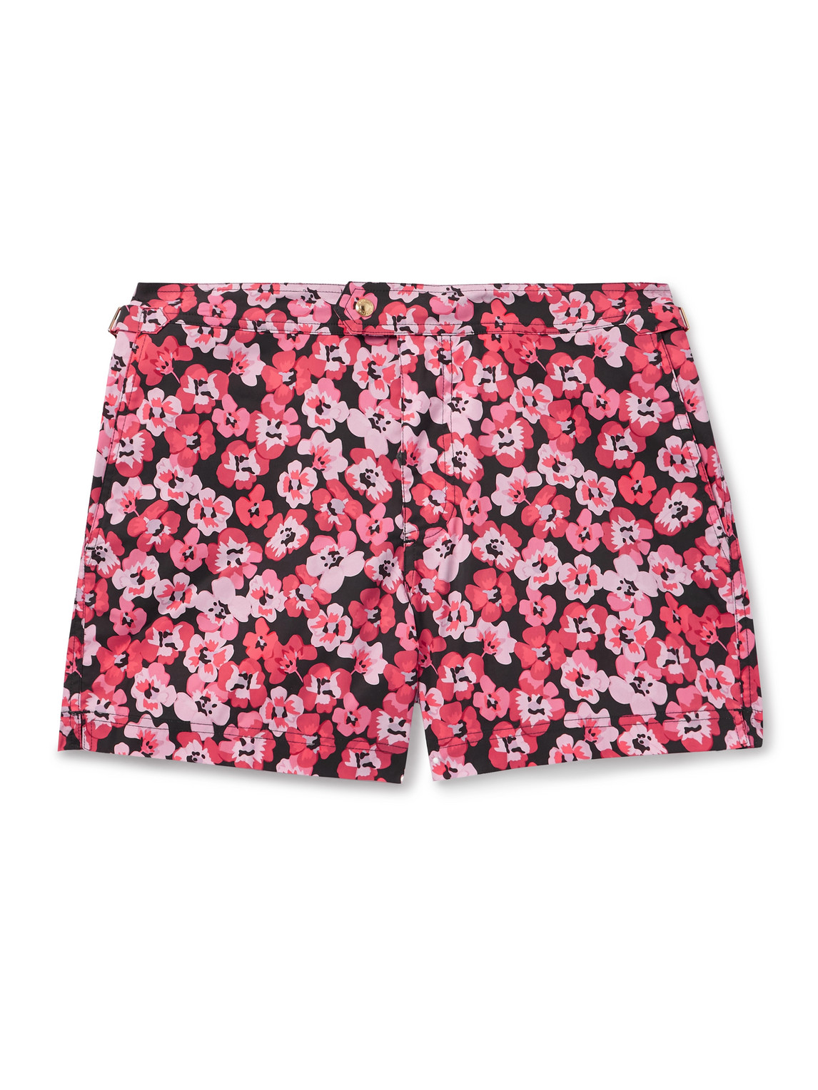 Tom Ford Floral-print Slim-fit Short-length Swim Shorts In Pink