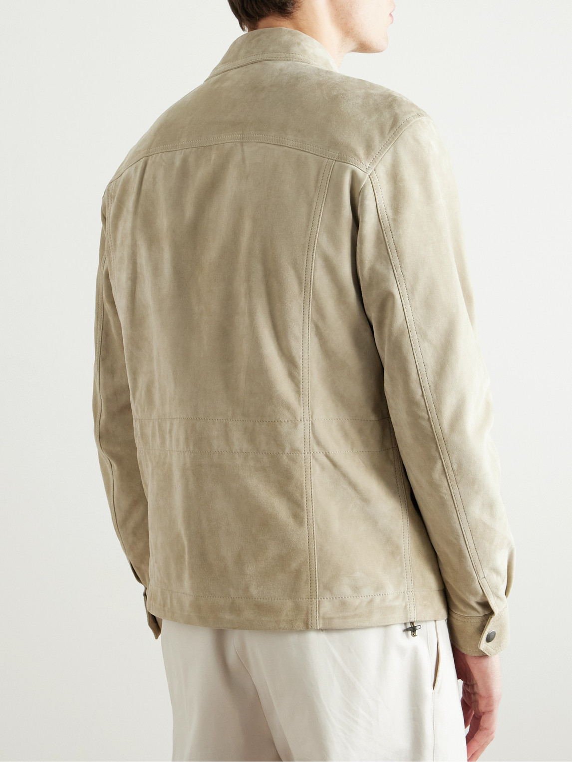 Tom Ford Suede Field Jacket In Neutrals