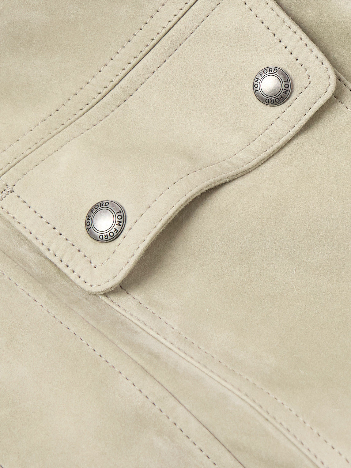 Tom Ford Suede Field Jacket In Neutrals