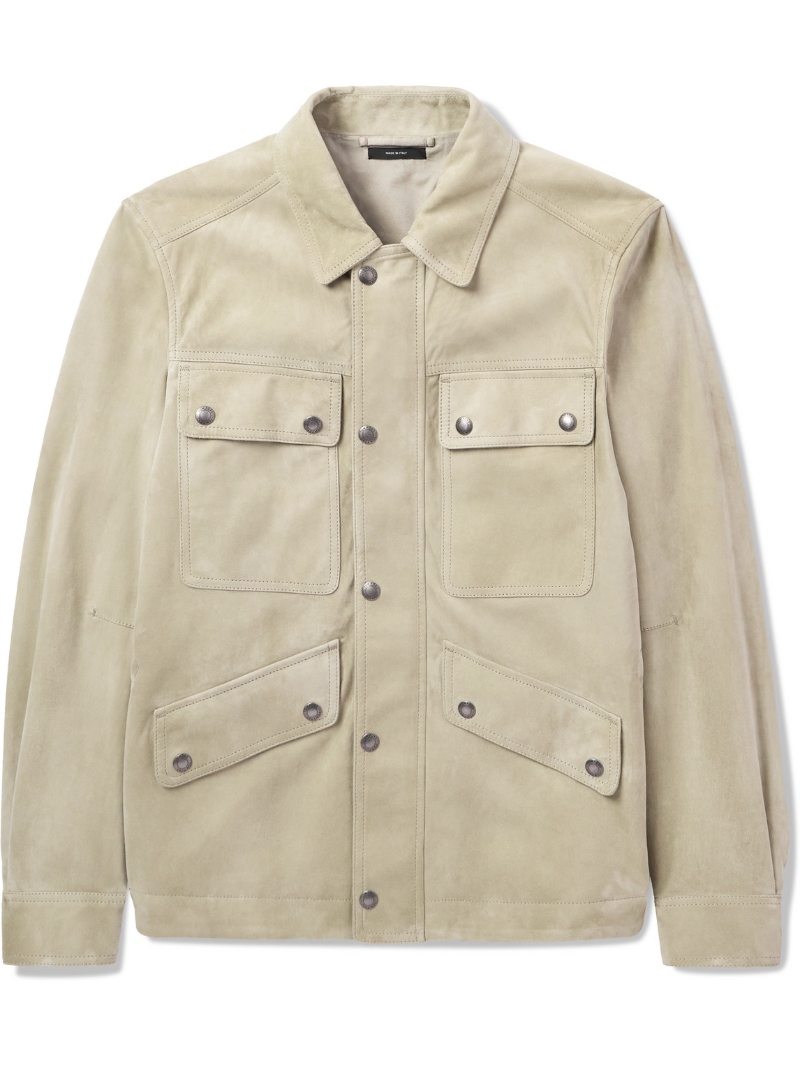 Tom Ford Suede Field Jacket In Neutrals