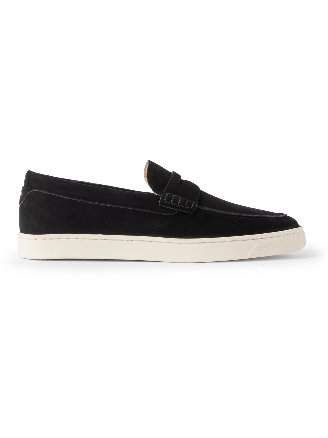 Brunello Cucinelli Suede Penny Loafers In Black
