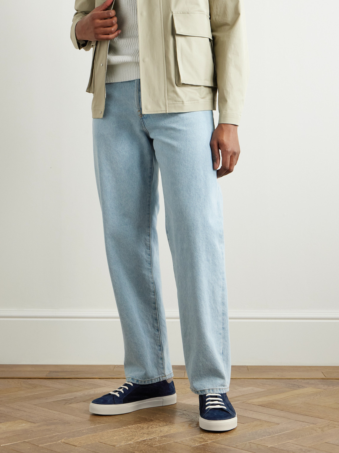 Shop Brunello Cucinelli Vulky Suede Sneakers In Blue