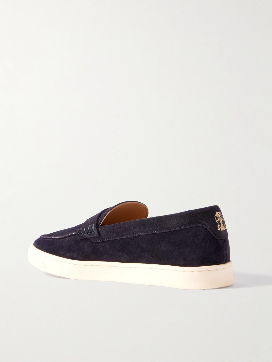Brunello Cucinelli Blue Leather Loafers With Minimalist Design In Blue