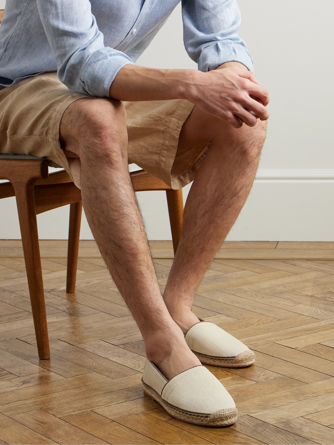 Brunello Cucinelli Round Toe Espadrilles With Woven Sole In Neutrals
