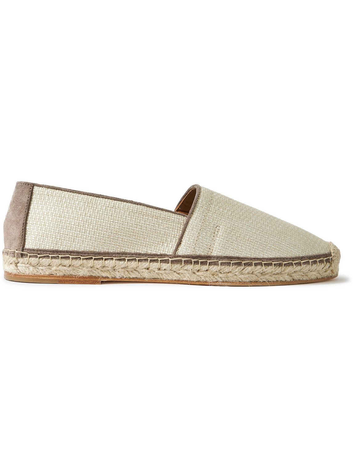 Brunello Cucinelli Round Toe Espadrilles With Woven Sole In Neutrals