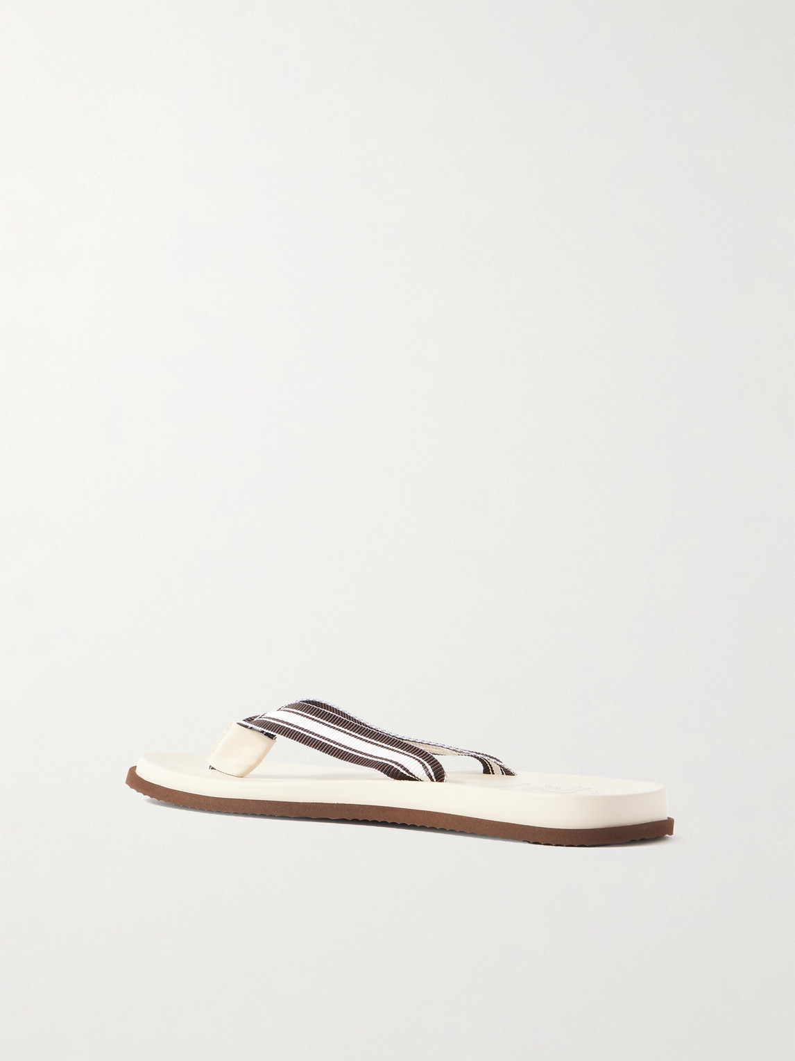 Brunello Cucinelli Striped Grosgrain Flip Flops In Multi