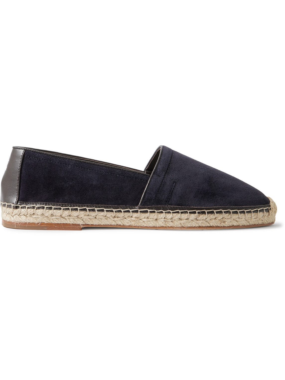 Brunello Cucinelli Leather-trimmed Suede Espadrilles In Blue