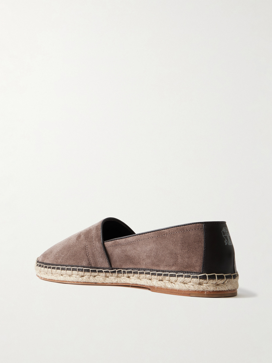 Brunello Cucinelli Round Toe Suede Espadrilles With Jute Sole In Brown