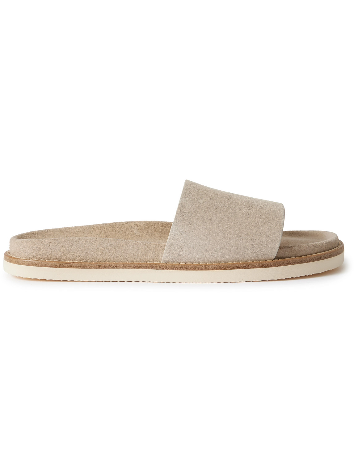 BRUNELLO CUCINELLI SUEDE SLIDES 