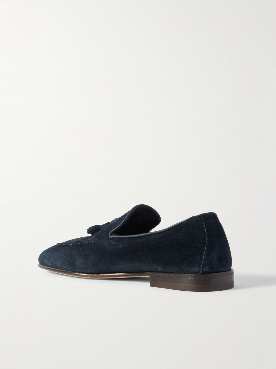 Brunello Cucinelli Men's Suede Tassel Loafers In Blue
