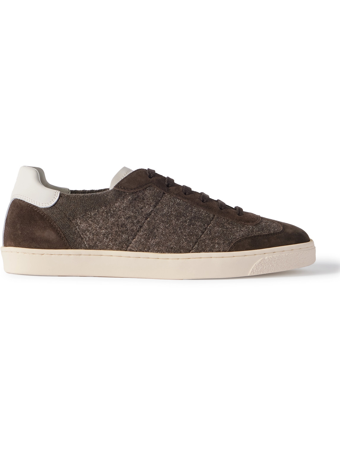 Brunello Cucinelli Leather, Suede and Linen and Cotton-Blend Sneakers - Men