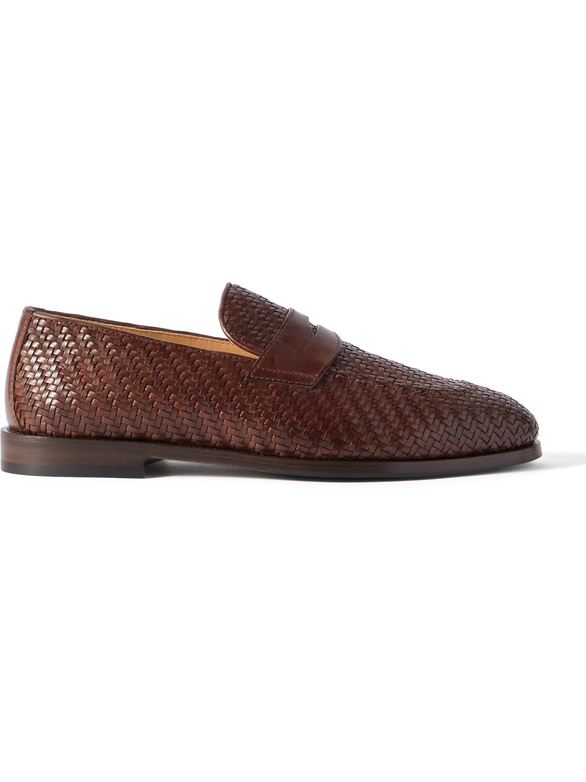BRUNELLO CUCINELLI WOVEN LEATHER LOAFERS