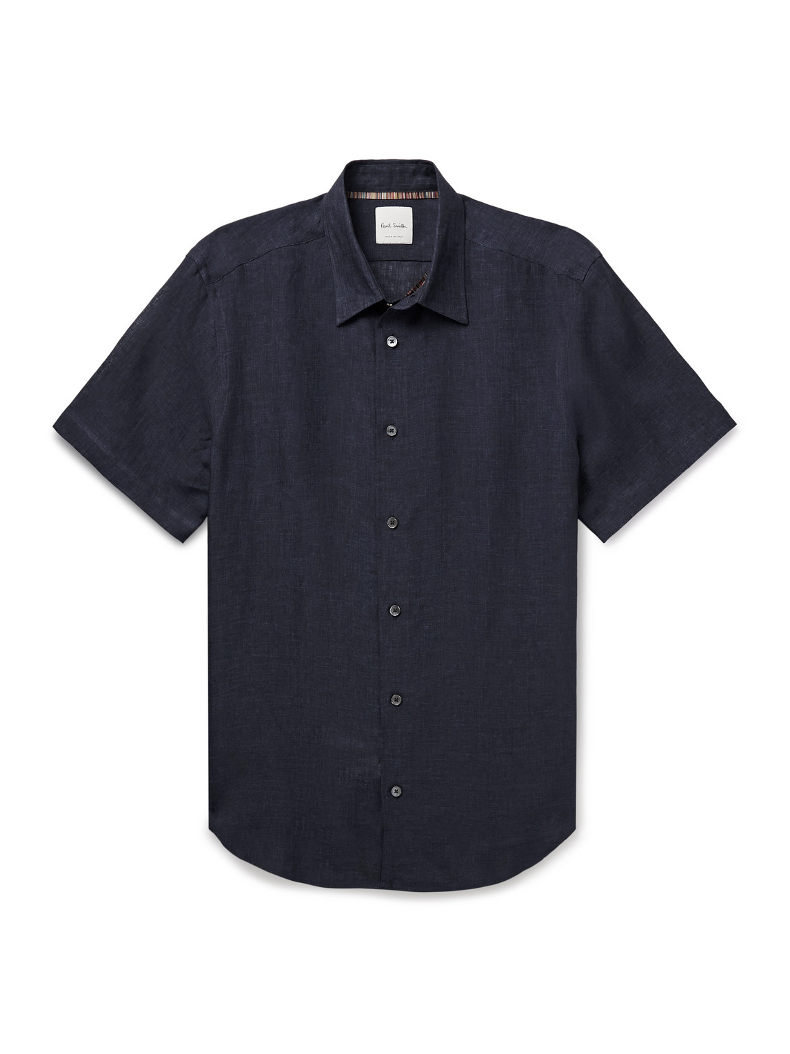 Paul Smith Slim-fit Linen Shirt In Blue