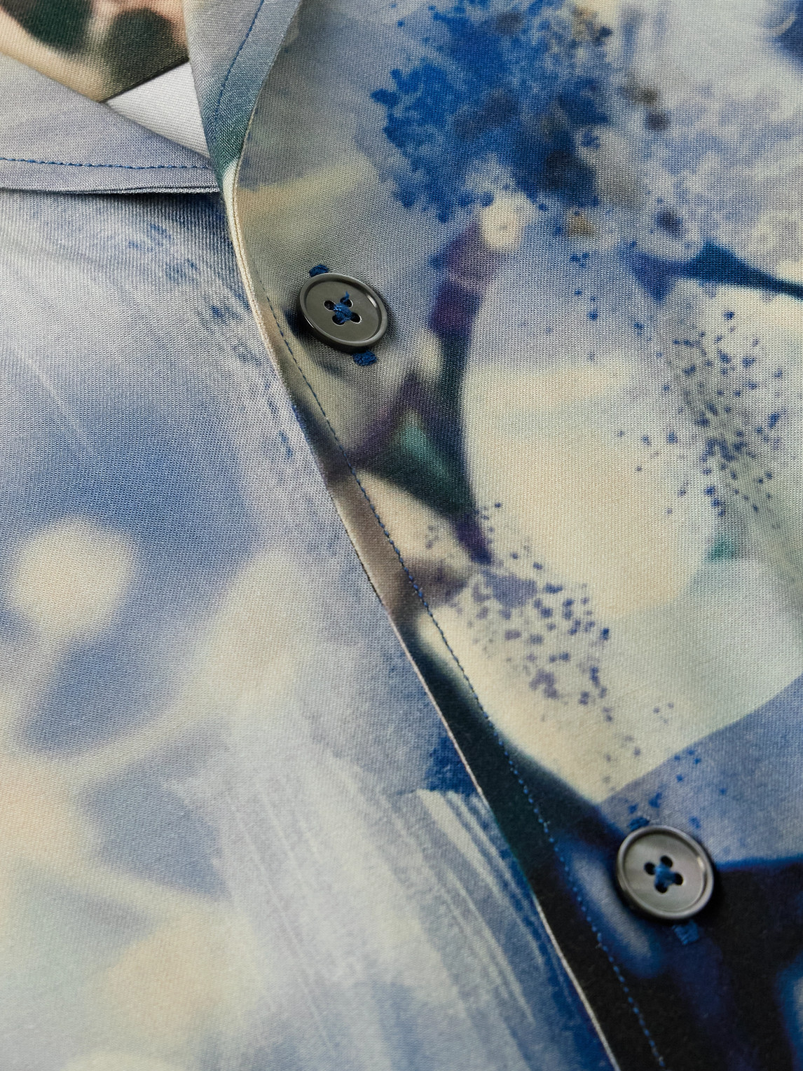 Shop Paul Smith Floral-print Twill Shirt In Blue
