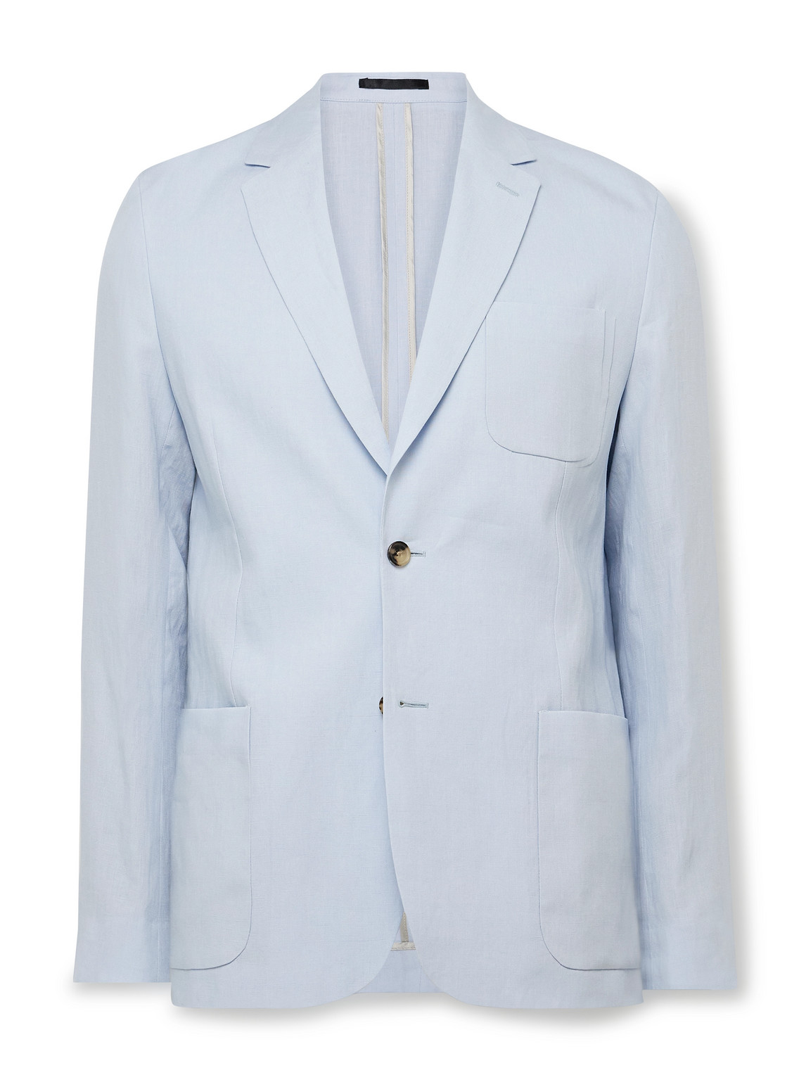 Paul Smith Unstructured Linen Suit Jacket In Blue