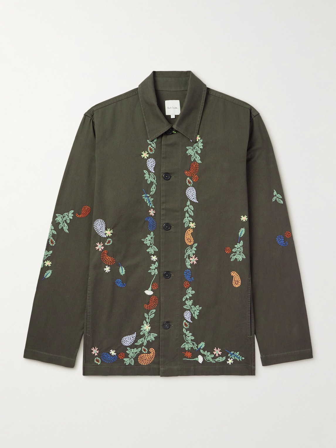 Paul Smith Embroidered Cotton-Twill Overshirten