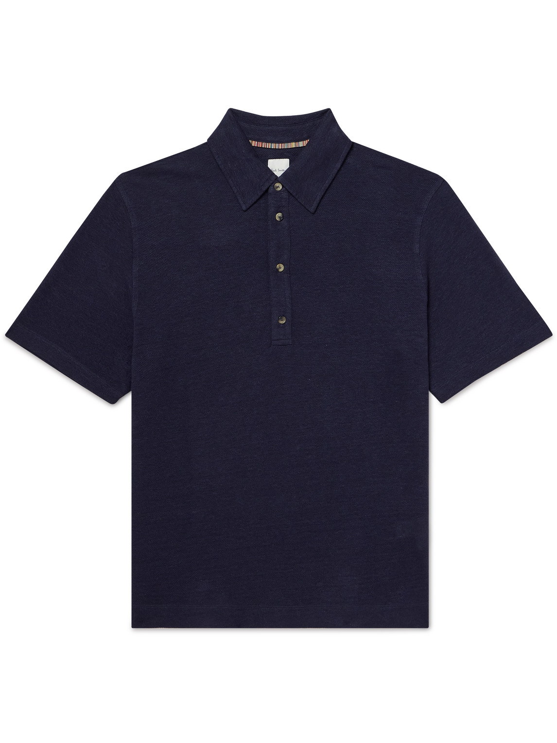 Paul Smith Linen-piqué Polo Shirt In Blue