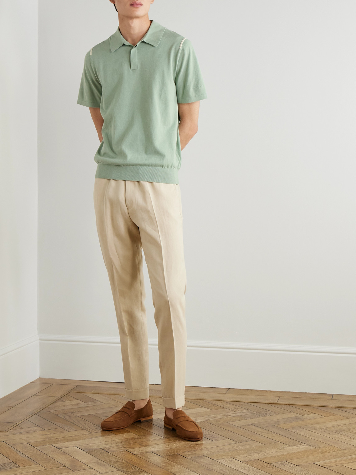 Shop Paul Smith Logo-embroidered Organic Cotton Polo Shirt In Green