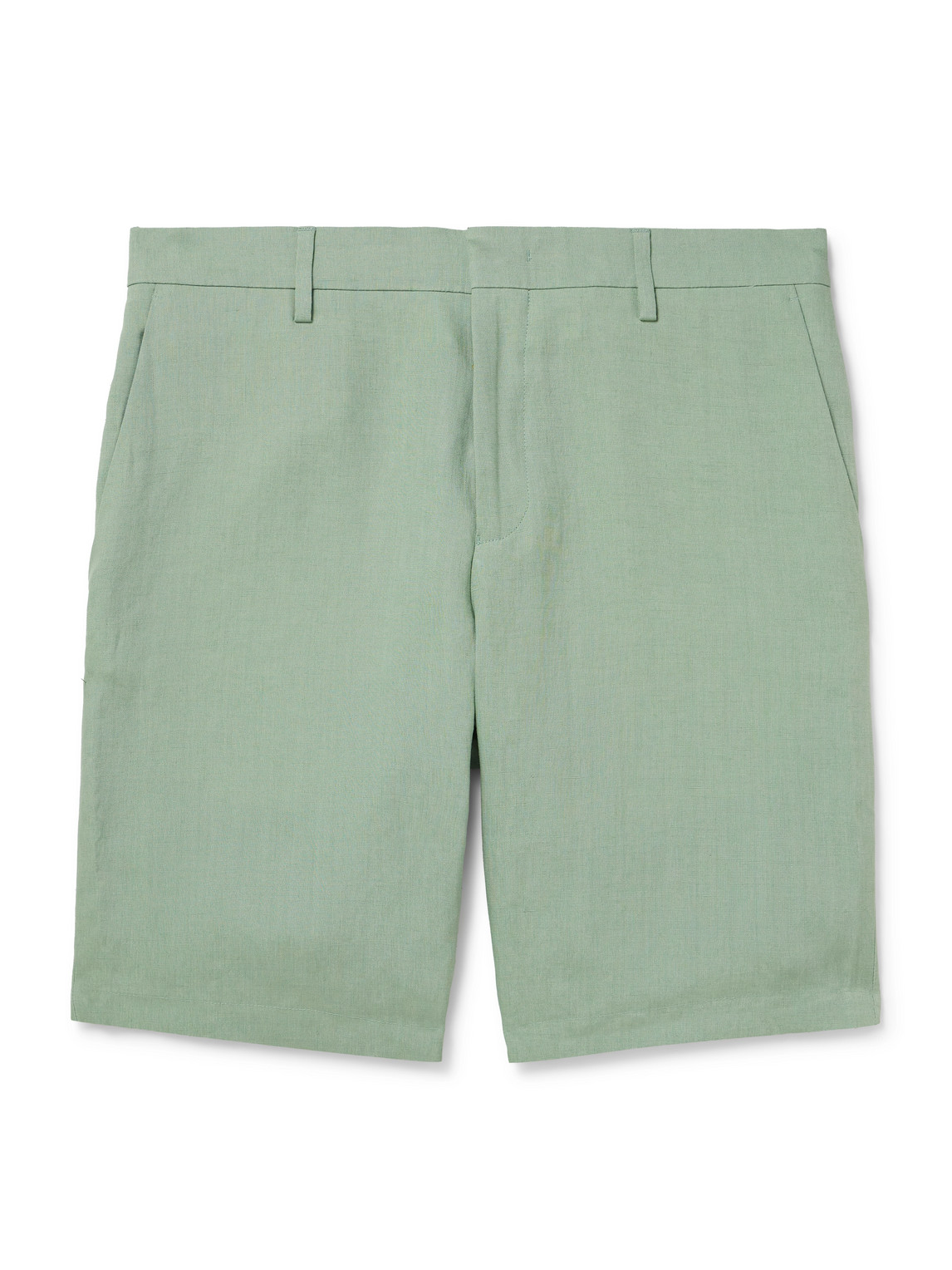 Paul Smith Straight-leg Linen Bermuda Shorts In Green