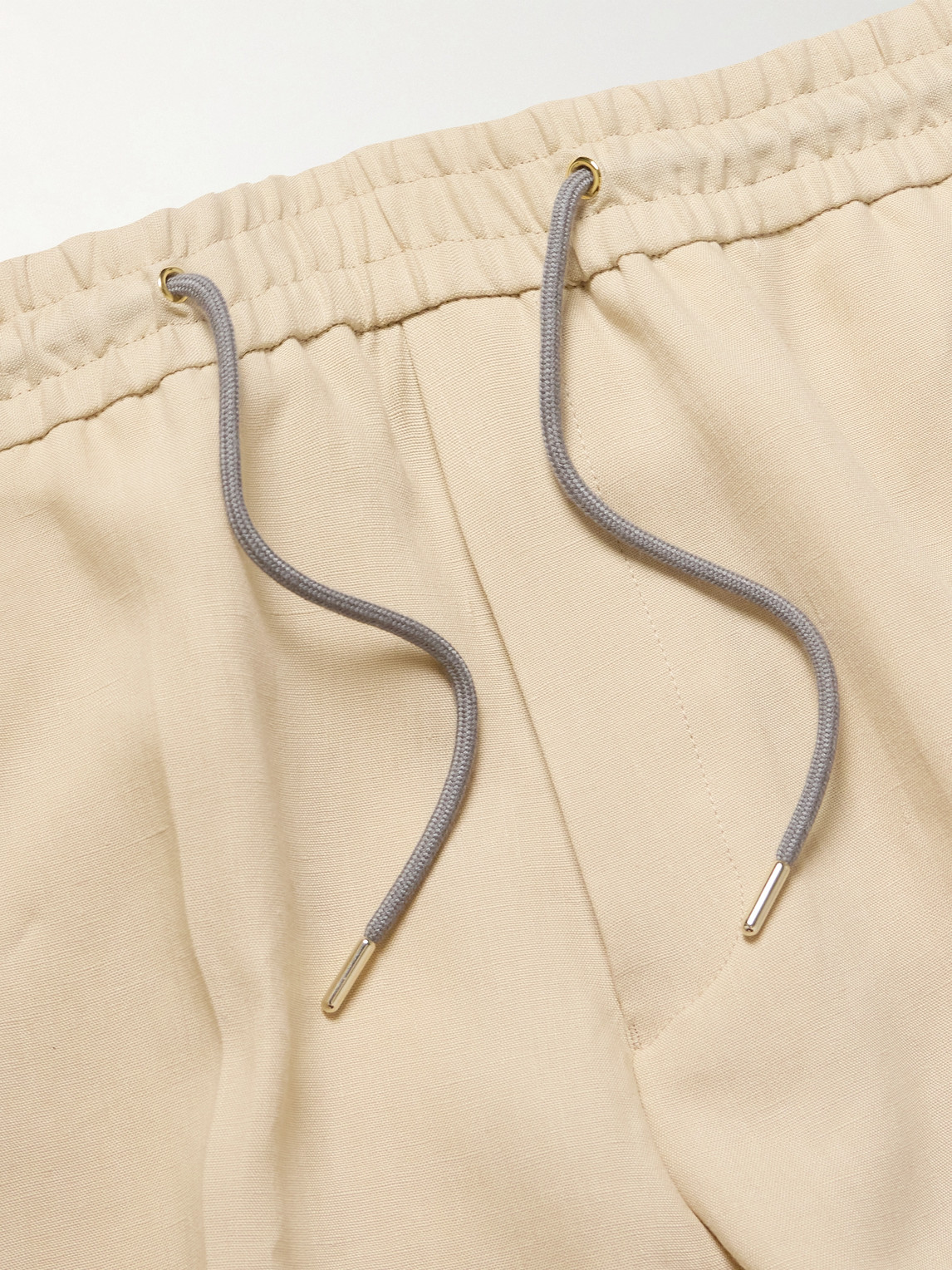 PAUL SMITH TAPERED LINEN DRAWSTRING TROUSERS