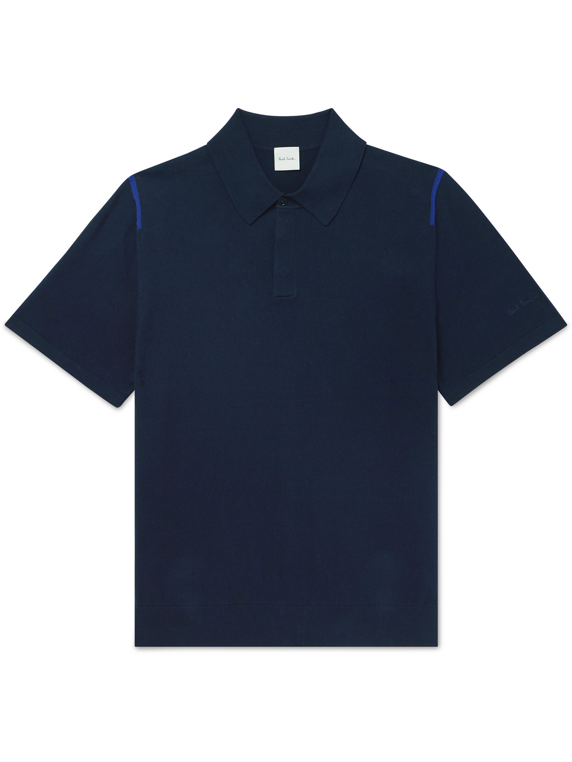 Paul Smith Logo-embroidered Organic Cotton Polo Shirt In Blue