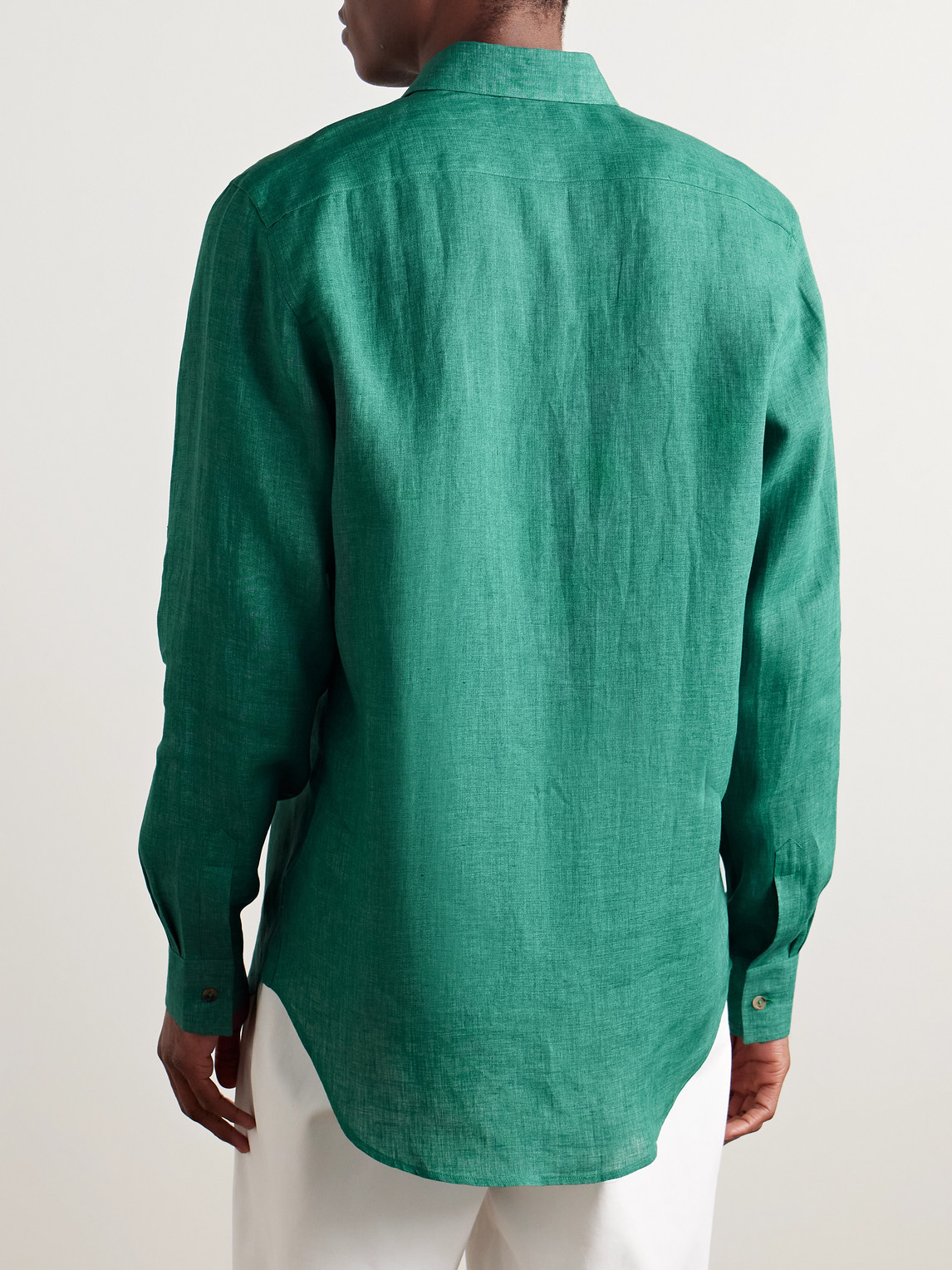 Shop Paul Smith Linen Shirt In Green