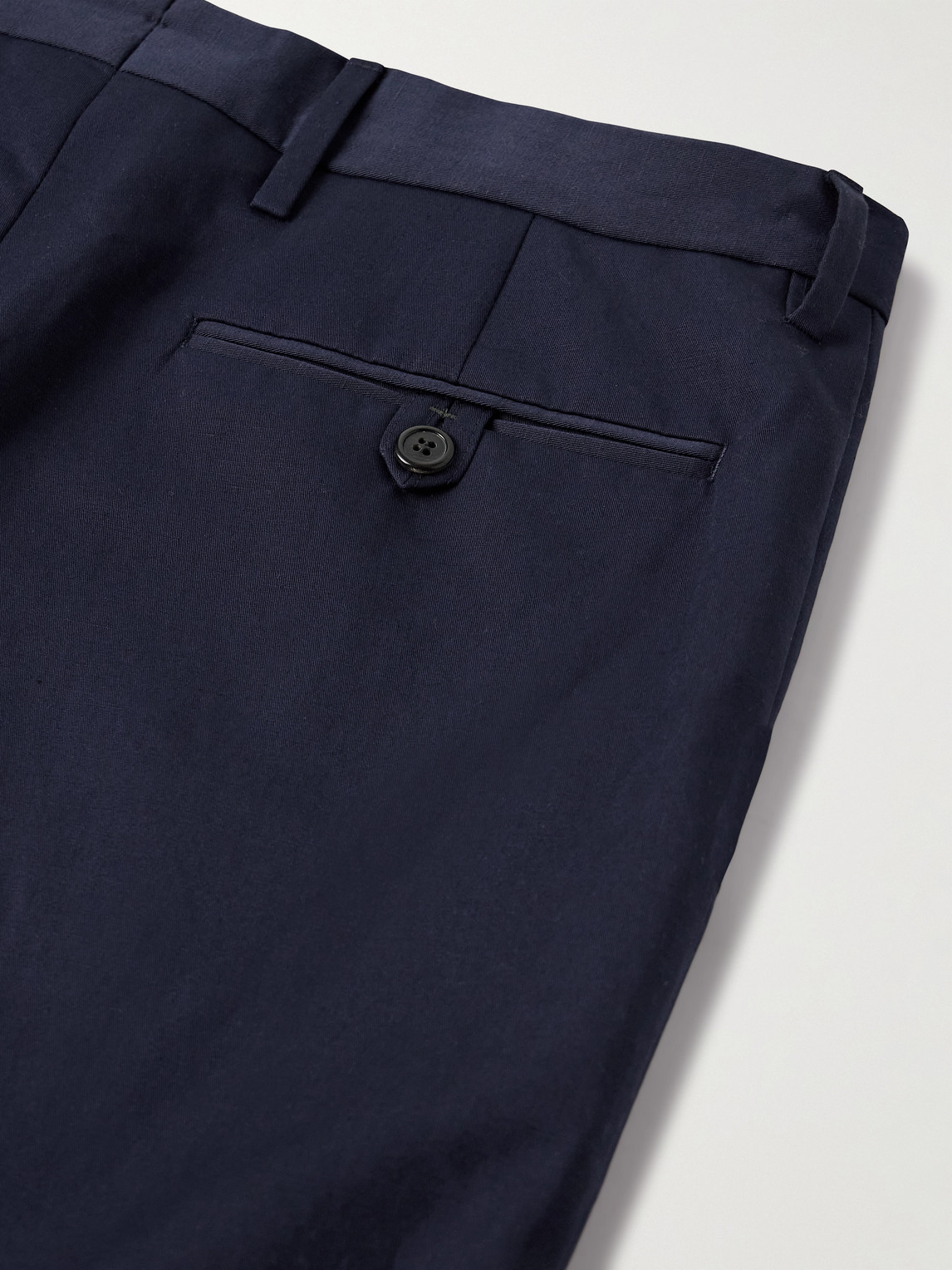 PAUL SMITH SLIM-FIT STRAIGHT-LEG COTTON AND LINEN-BLEND SUIT TROUSERS