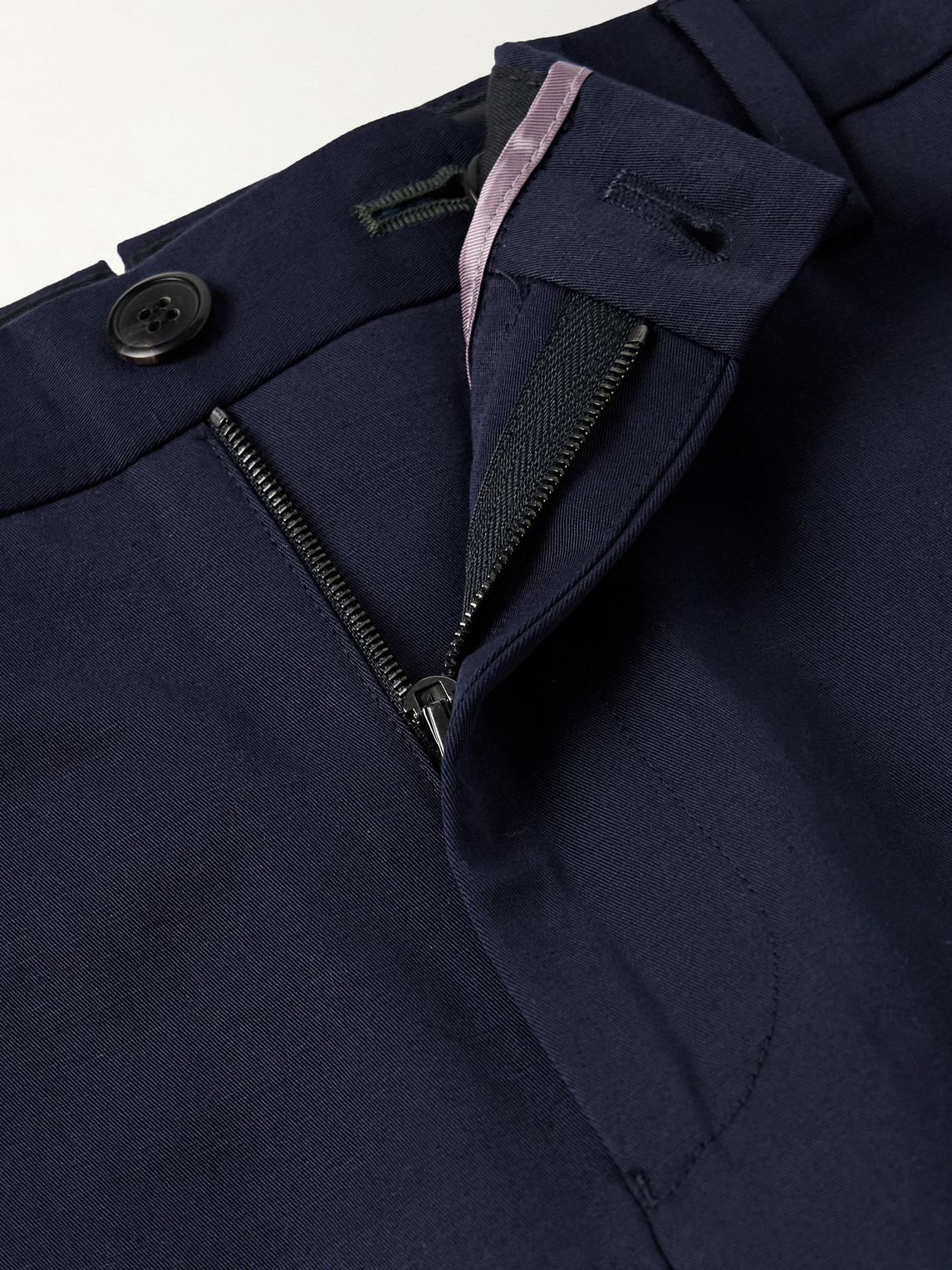 PAUL SMITH SLIM-FIT STRAIGHT-LEG COTTON AND LINEN-BLEND SUIT TROUSERS