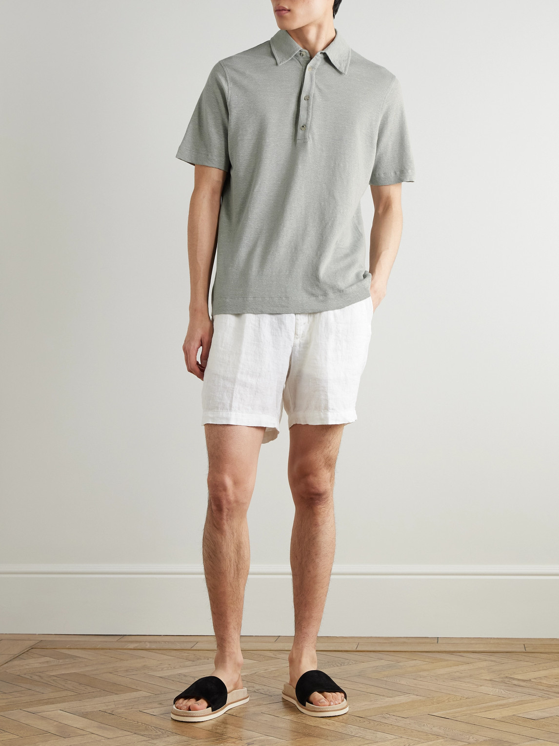 PAUL SMITH LINEN-PIQUÉ POLO SHIRT