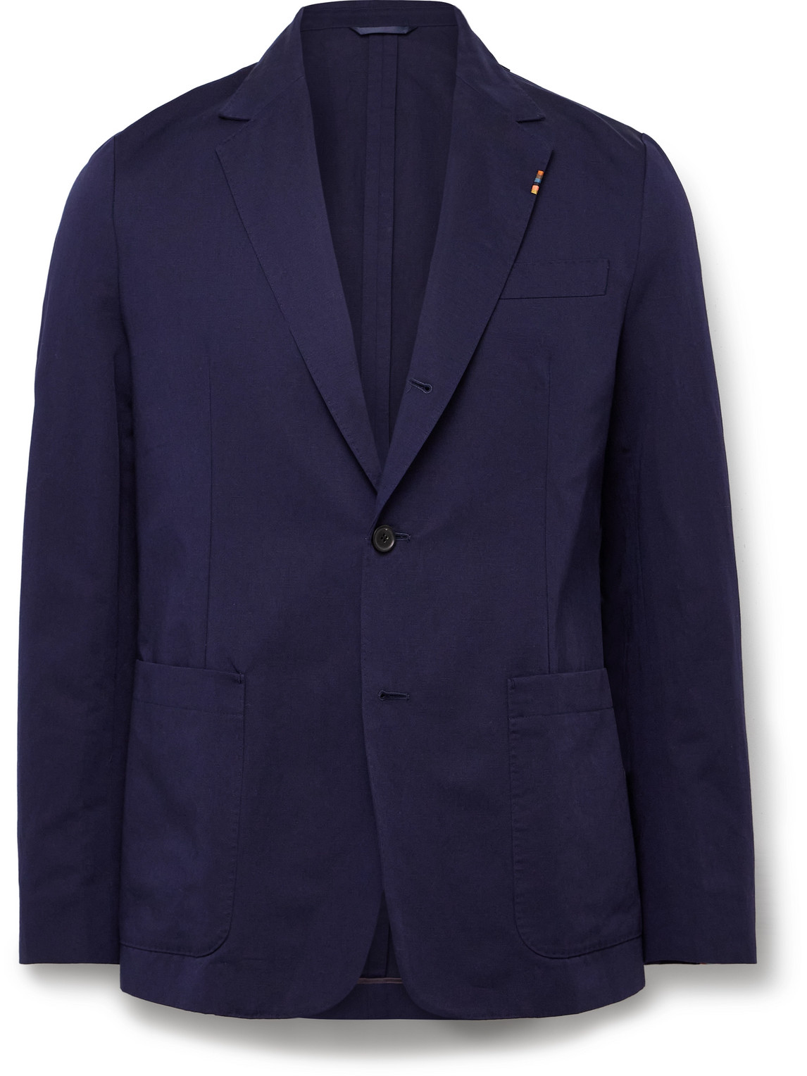 Paul Smith Cotton And Linen-blend Suit Jacket In Blue