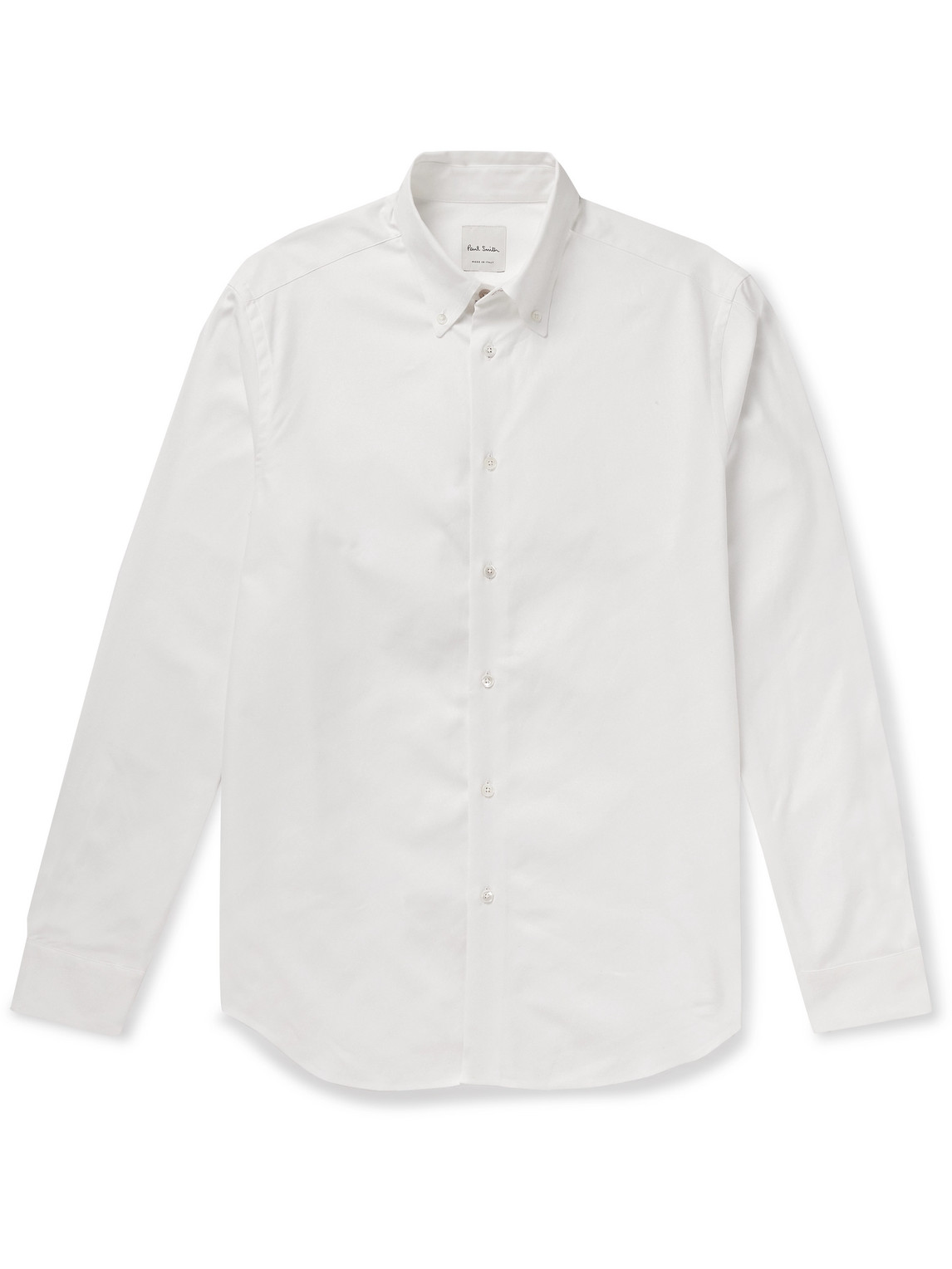 Paul Smith Grandad-collar Cotton-poplin Shirt In White
