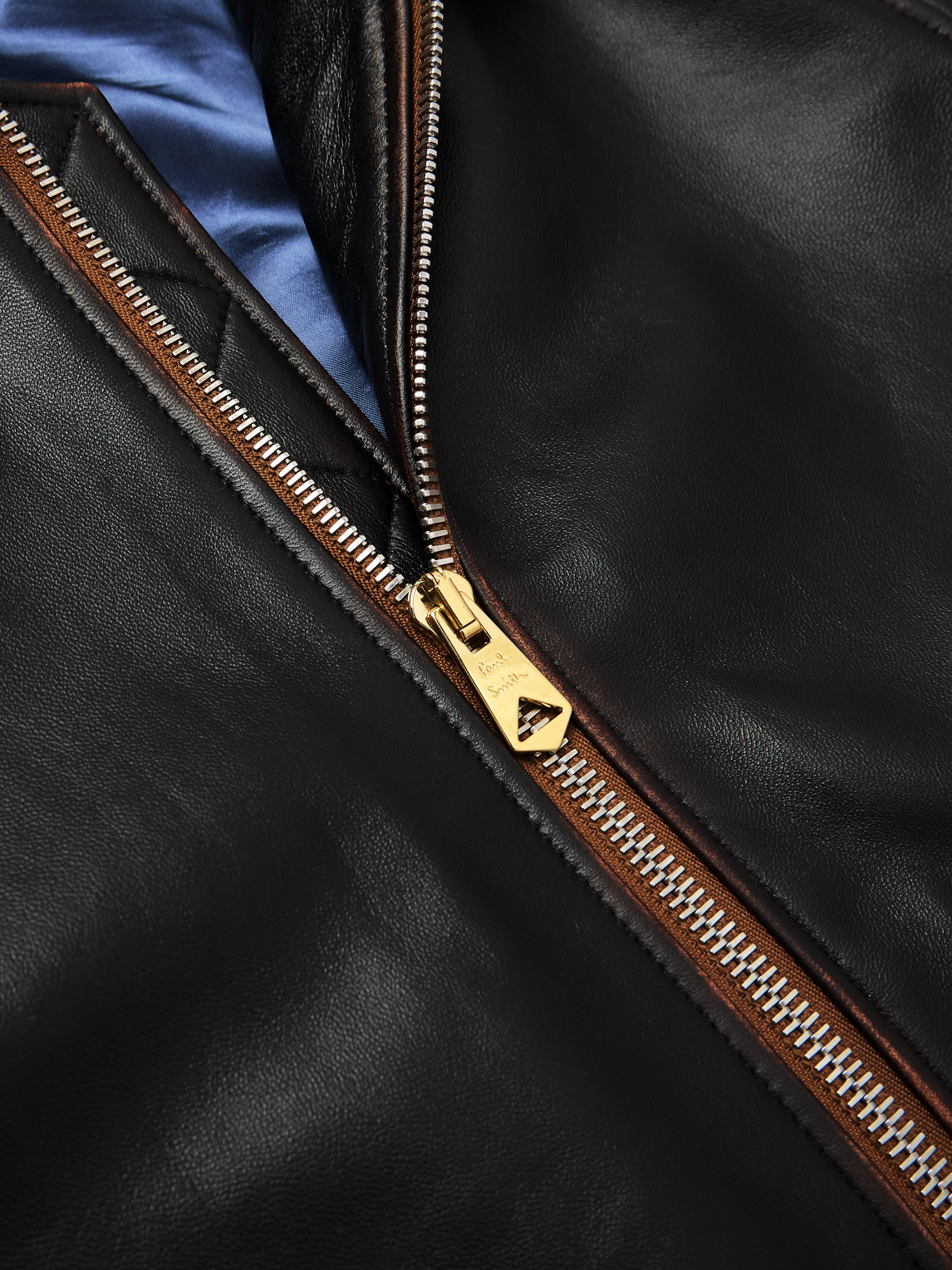 Shop Paul Smith Leather Blouson Jacket