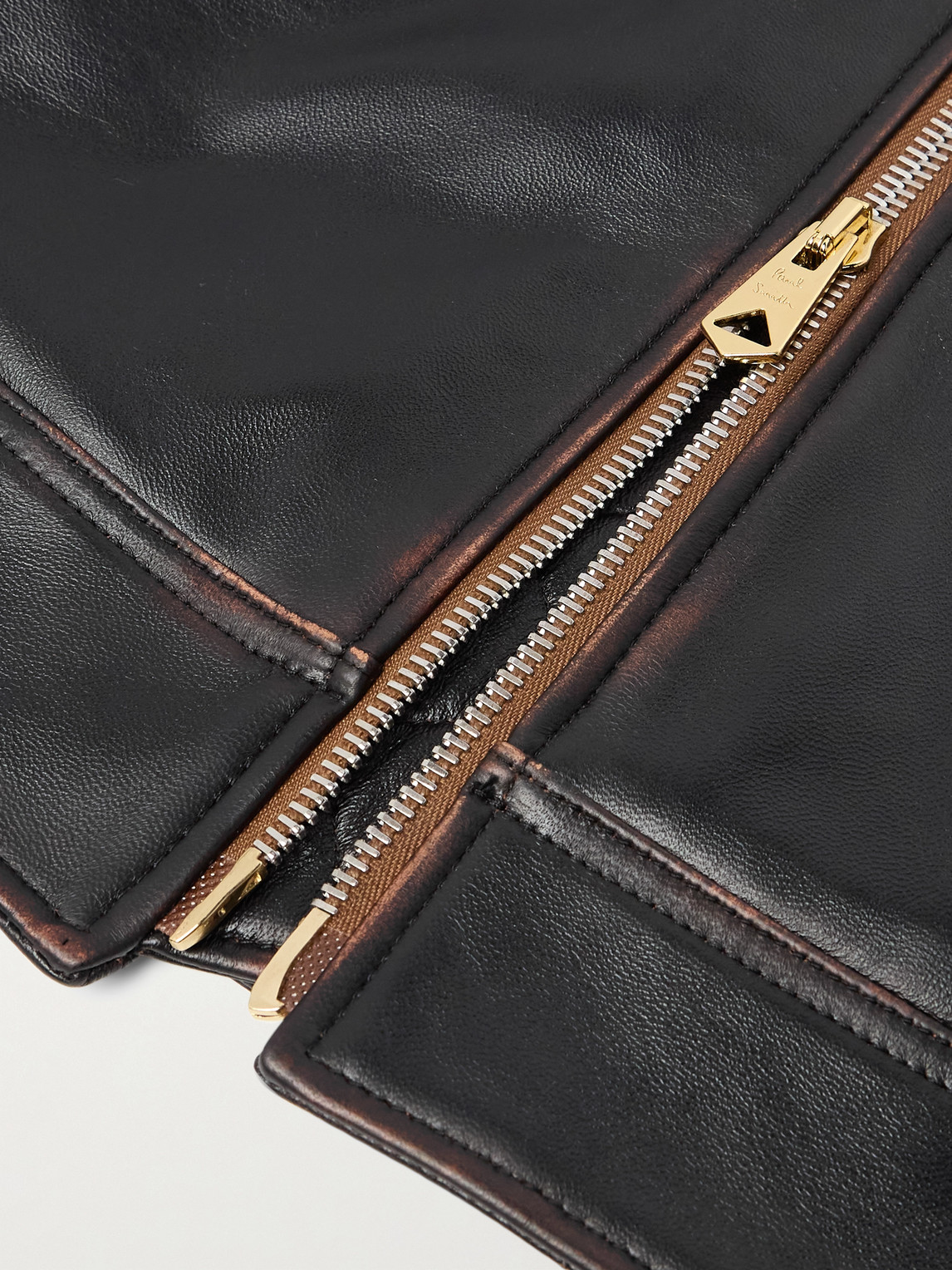 Shop Paul Smith Leather Blouson Jacket