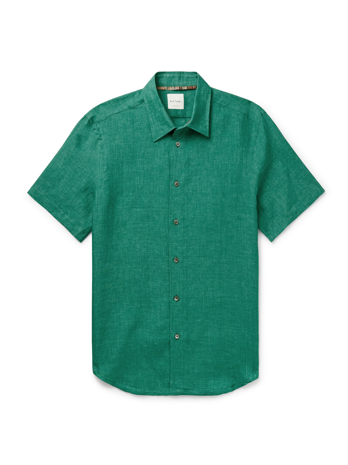 Paul Smith Slim-fit Linen Shirt In Green