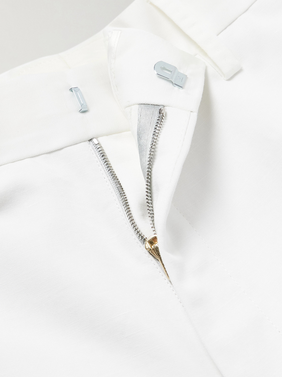 PAUL SMITH STRAIGHT-LEG COTTON AND LINEN-BLEND TROUSERS